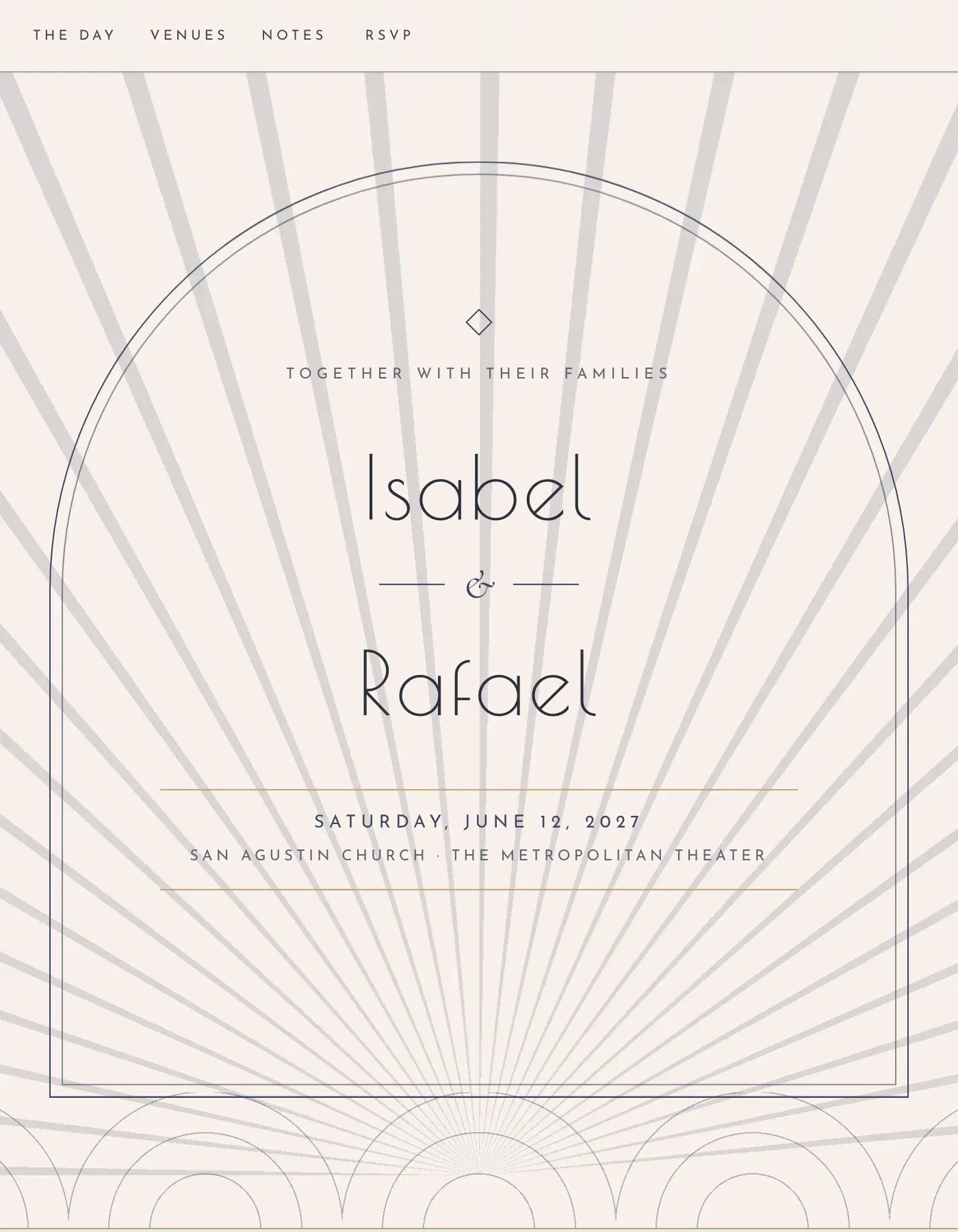 Deco wedding invitation template