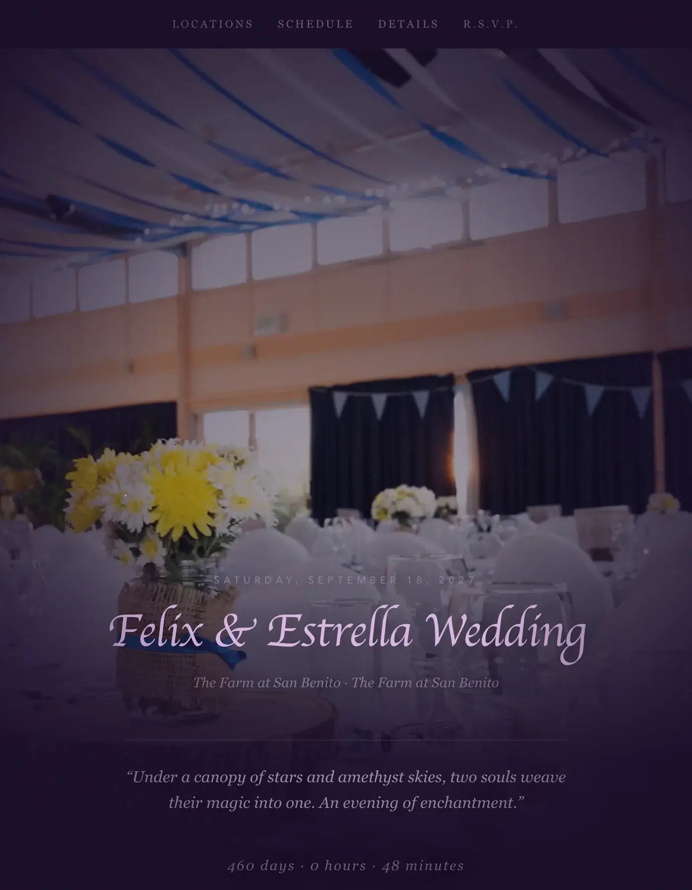 Magical wedding invitation template