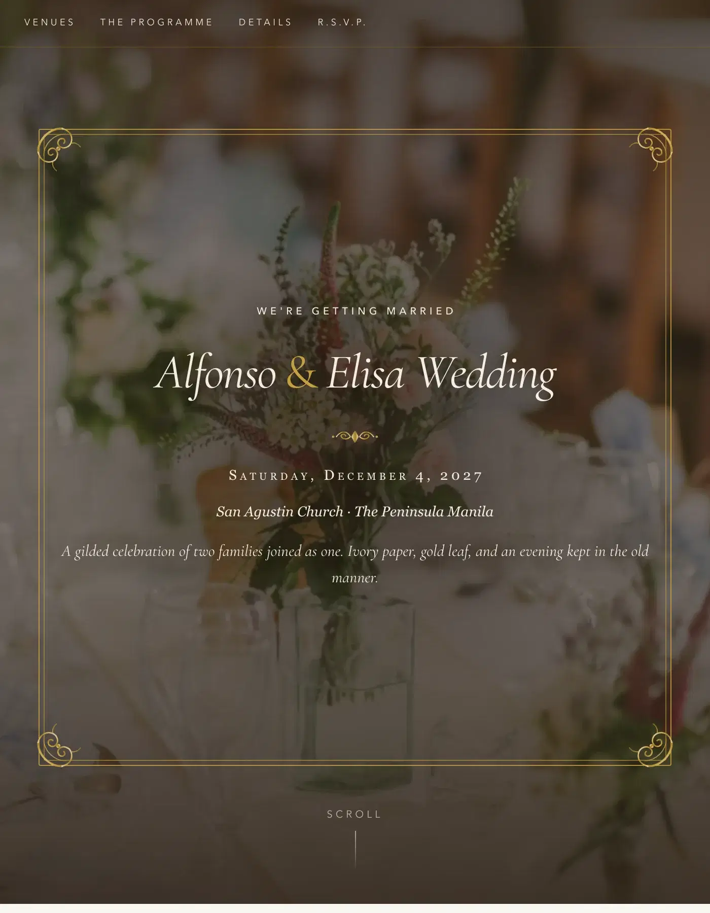 Regal wedding invitation template