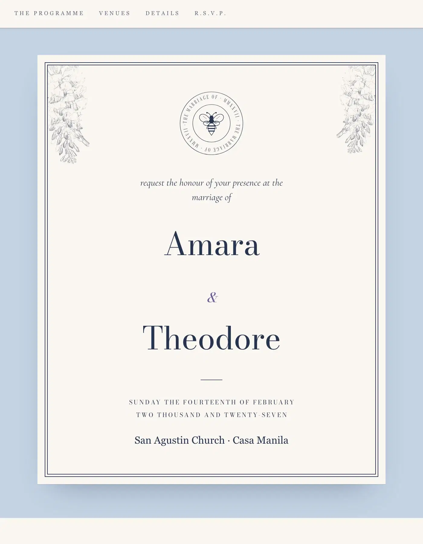 Regency wedding invitation template